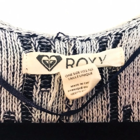 Roxy | Dark Blue & White Knit Oversized Cardigan - Picture 3 of 5